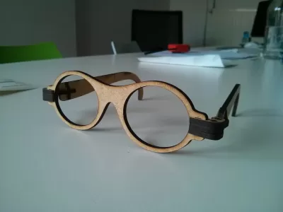 Lazer Kesim Ahşap Katlanabilir Gözlük SVG Dosyası SVG çizimi