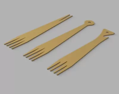 Lazer Kesim Çatal DXF Dosyası DXF çizimi
