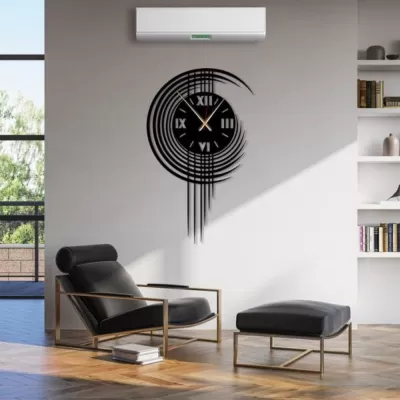 Lazer Kesim Minimalist Duvar Saati CDR çizimi