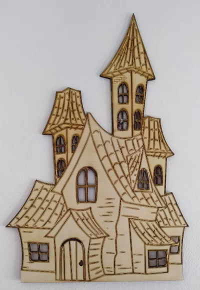 Lazer Kesim Korku Evi 3mm SVG Dosyası SVG çizimi