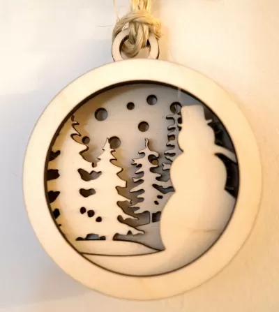 Lazer Kesim Katmanlı Noel Süsü SVG Dosyası SVG çizimi