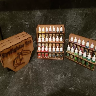 Lazer Kesim Boya Taşıma Kutusu DXF Dosyası DXF çizimi