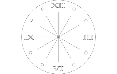 Saat Roma Rakamı dxf Dosyası DXF çizimi