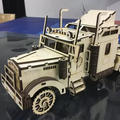 Lazer Kesim Kenworth W900 3D Puzzle Ücretsiz Vektör CDR çizimi