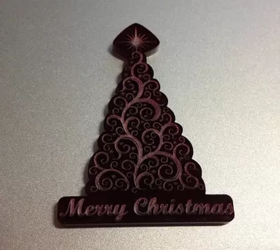 Lazer Kesim Akrilik Noel Ağacı SVG Dosyası SVG çizimi