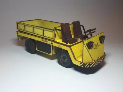 Lazer Kesim Karton Kamyon 3D Puzzle DXF Dosyası DXF çizimi