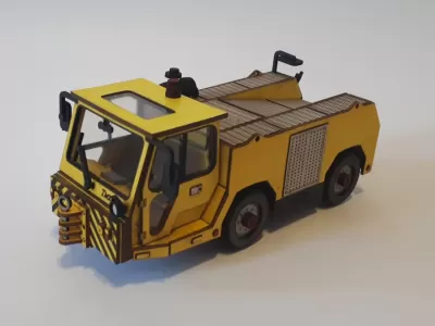 Lazer Kesim Havaalanı Çekici Traktörü TMX-60 3D Puzzle DXF Dosyası DXF çizimi