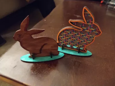 Lazer Kesim Rattan Paskalya Tavşanı SVG Dosyası SVG çizimi
