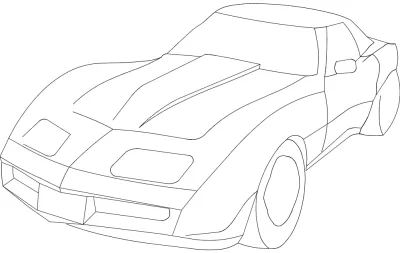 Corvet DXF Dosyası DXF çizimi
