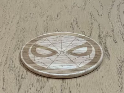 Lazer Kesim Örümcek Adam Logosu Bardak Altlığı DXF Dosyası DXF çizimi