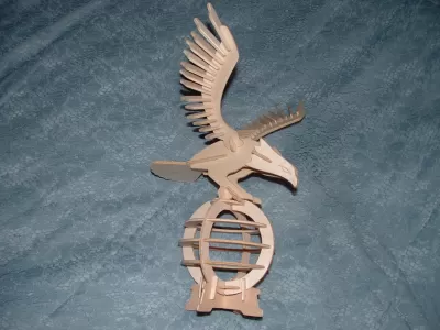 Lazer Kesim Kartal 3D Puzzle Ücretsiz Vektör CDR çizimi