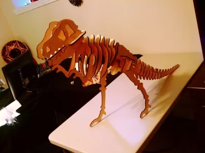 Lazer Kesim Tyrannosaurus Rex T-Rex 3D Puzzle Ücretsiz Vektör CDR çizimi