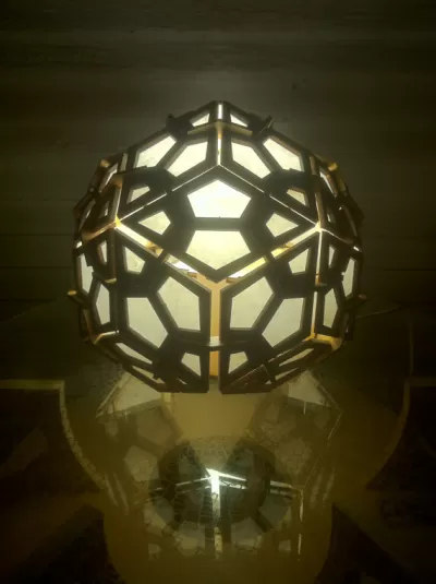 Lazer Kesim Eşkenar Dörtgen Otuz Yüzlü Lamba DXF Dosyası DXF çizimi