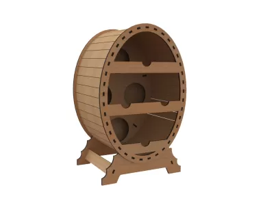 Lazer Kesim Şaraplık Oval DXF Dosyası DXF çizimi