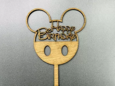 Lazer Kesim Mickey Mouse Pasta Süsü Ücretsiz Vektör CDR çizimi