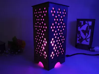 Lazer Kesim Dekoratif Ahşap Gece Lambası 3mm Ücretsiz Vektör CDR çizimi