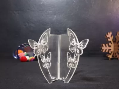 Lazer Kesim Kelebek Tealight Mumluk Akrilik 3mm Ücretsiz Vektör CDR çizimi