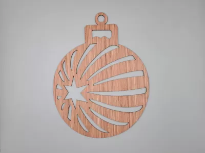 Lazer Kesim Yıldız Noel Topu Süsü Ahşap Asılı Süsleme Ücretsiz Vektör CDR çizimi