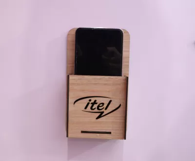 Lazer Kesim Duvara Monte Itel Logolu Mobil Tutucu Ücretsiz Vektör CDR çizimi