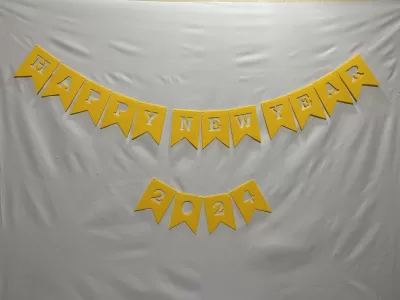 Lazer Kesim Mutlu Yıllar Banner Flaması Asma Dekor Ücretsiz Vektör CDR çizimi
