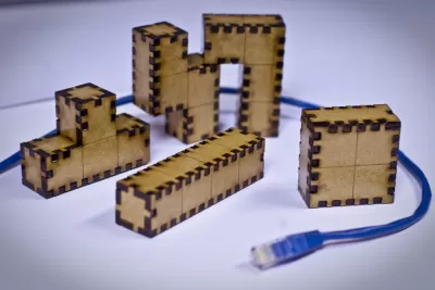 Lazer Kesim Ahşap Tetris Blokları DXF Dosyası DXF çizimi
