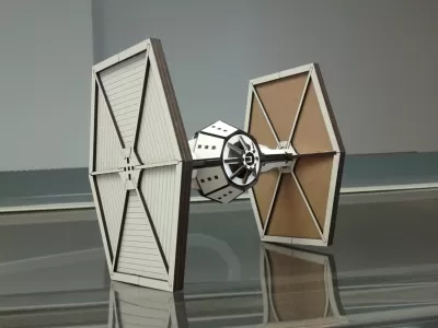 Lazer Kesim Star Wars TIE Fighter SVG Dosyası SVG çizimi