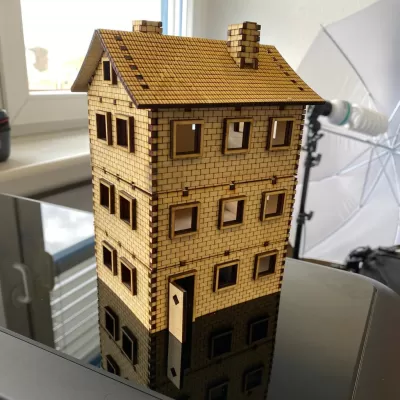 Lazer Kesim Üç Katlı Ev DXF Dosyası DXF çizimi