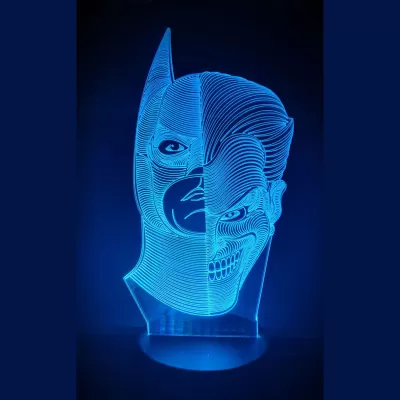 Lazer Kesim Batman Joker 3D Gece Lambası Ücretsiz Vektör CDR çizimi