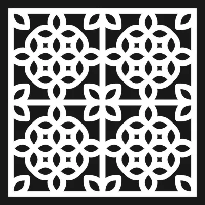 CNC Lazer Kesim İçin Ücretsiz Vektör Çiçek Desenli Tekrarlı Desen CDR çizimi