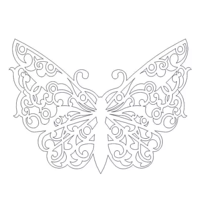 Kelebek Dekor DXF Dosyası DXF çizimi