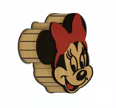 Lazer Kesim Minnie Mouse Kutusu Ücretsiz Vektör CDR çizimi