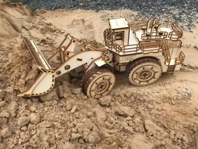 Lazer Kesim Caterpillar 994 Yükleyici 3D Puzzle Ücretsiz Vektör CDR çizimi