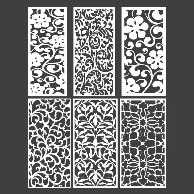 Jali Dekoratif Panel Ekran Çit Tasarımları CNC Lazer Kesim DXF Dosyası DXF çizimi