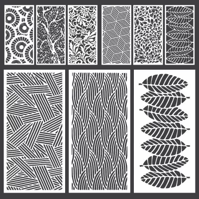 Dekoratif CNC Lazer Kesim Izgara Tasarımları DXF Dosyası DXF çizimi