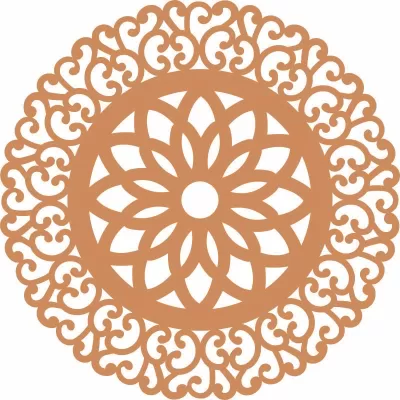 Daire Mandala Sanatı Ücretsiz Vektör CDR çizimi