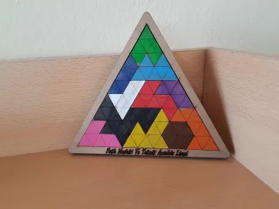 Lazer Kesim Ahşap Karo Bulmaca DXF Dosyası DXF çizimi