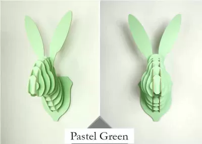 Lazer Kesim Tavşan Kafası Duvar Dekoru DXF Dosyası DXF çizimi
