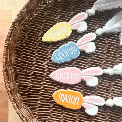 Lazer Kesim Havuç Etiketi, Tavşan Kulaklı, Kişiye Özel CDR çizimi