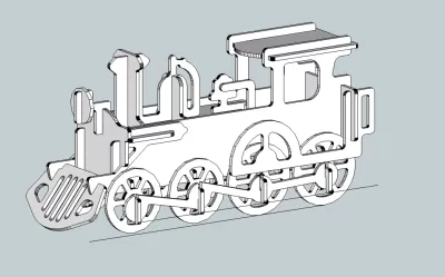 3D Lokomotif Modeli dxf Dosyası DXF çizimi
