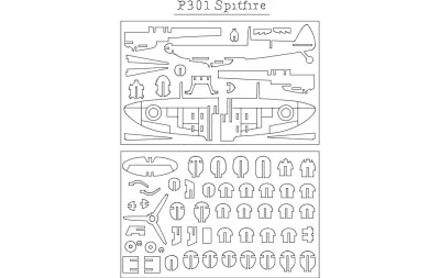 p301 Spitfire Flat 2 dxf Dosyası DXF çizimi