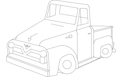 55f-pickup dxf Dosyası DXF çizimi