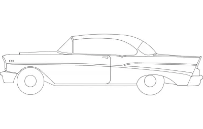 57 Chevy DXF Dosyası DXF çizimi