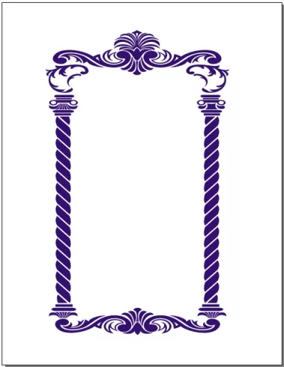 Çiçekli Çerçeve dxf Dosyası DXF çizimi