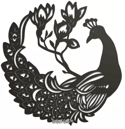 Tavus kuşu dxf dosyası DXF çizimi