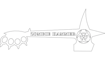 Zombi Çekiç dxf Dosyası DXF çizimi