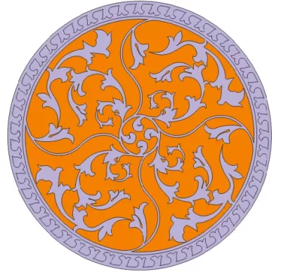 Çiçekli dairesel desen dxf dosyası DXF çizimi