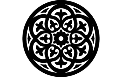 Yuvarlak Çiçek Desenli DXF Dosyası DXF çizimi