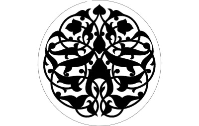 Yuvarlak Desenli Çiçek Dxf Dosyası DXF çizimi