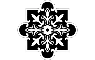 Çiçek Desenli Dekoratif dxf Dosyası DXF çizimi