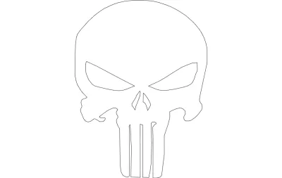The Punisher Kafatası Silüeti dxf Dosyası DXF çizimi